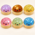 Six possible Glitter Mystery designs: lavender, rare metallic gold, yellow, pink, green and blue. One random model per box.